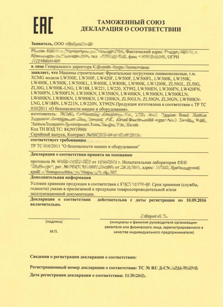 Декларация таможенного союза образец